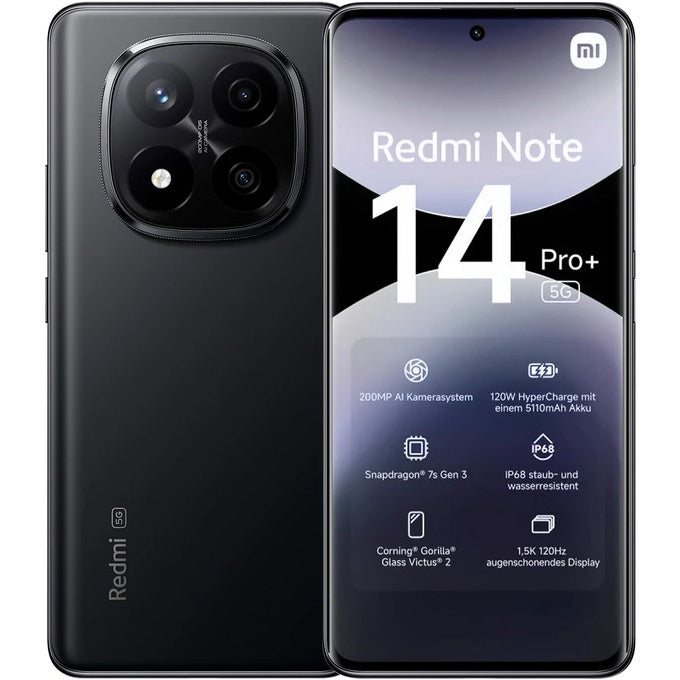 Xiaomi Redmi Note 14 Pro+ 5G 8GB 256GB negro Cámara de 200MP y Selfie de 20MP