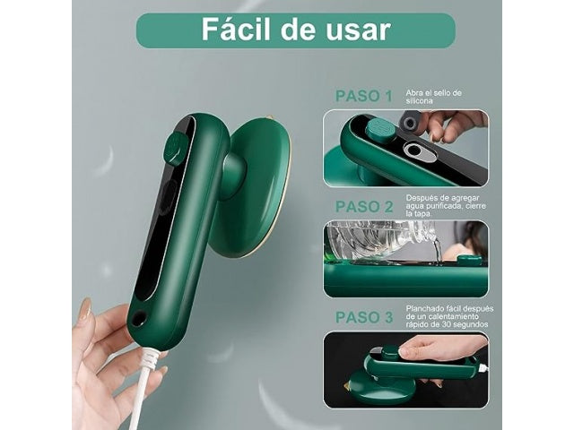 PLANCHA A VAPOR PROFESIONAL MINI PORTÁTIL 2EN1 (HOGAR Y VIAJE)