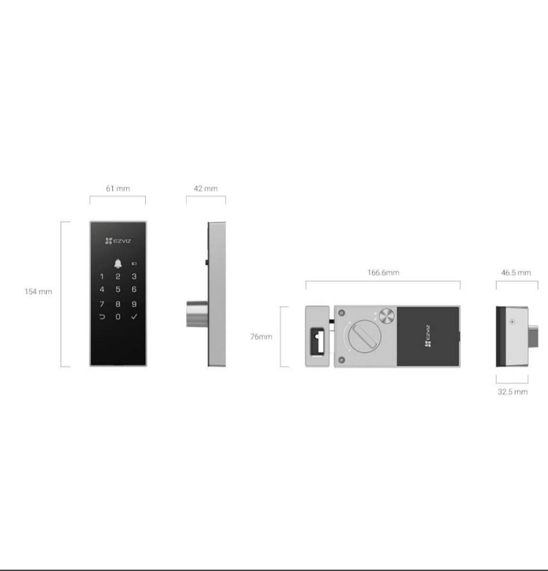 Cerradura Inteligente CS-DL03 STD Negro (CS-DL03-R100-WP-BK) EZVIZ